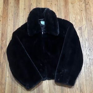 GAP Dark Brown Faux Fur Jacket